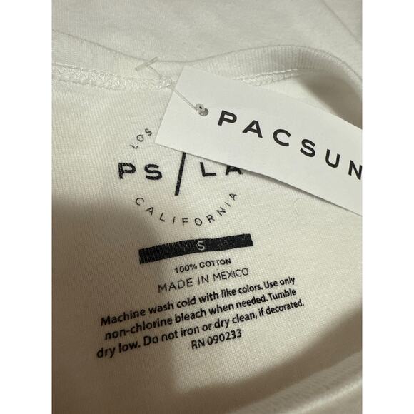 NEW Pacsun Women's White Black Short Sleeve Angels Greek T Shirt Tee Top Size S - Picture 4 of 4